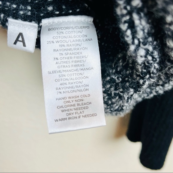 LOFT Raglan Black Knit Long Sleeve Sweater Top SMALL Zipper Casual Pullover - Picture 7 of 7